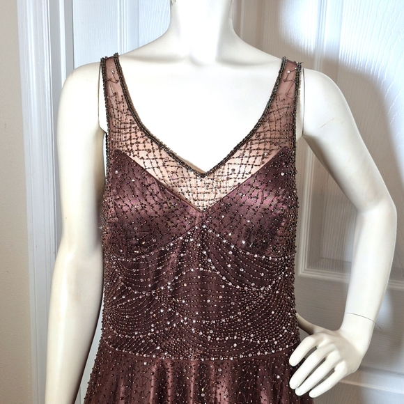 Sue Wong brown midi dress size 10 - Picture 5 of 6